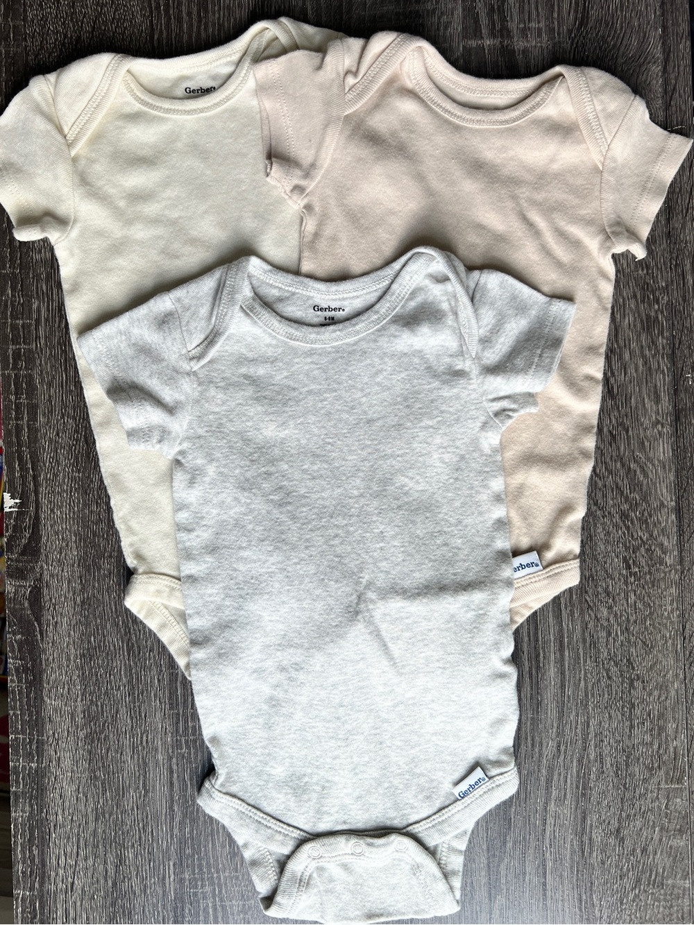 Gerber Neutral Tones Baby Bodysuit Set - White, Cream, Light Gray